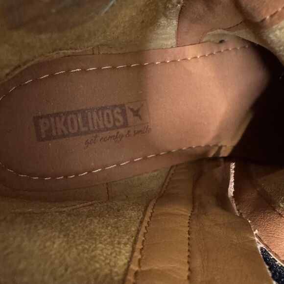 Pikolinos Ankle Boots Womens 37 6.5 - 7 Black Leather Side Zip Block Heel - Picture 8 of 8